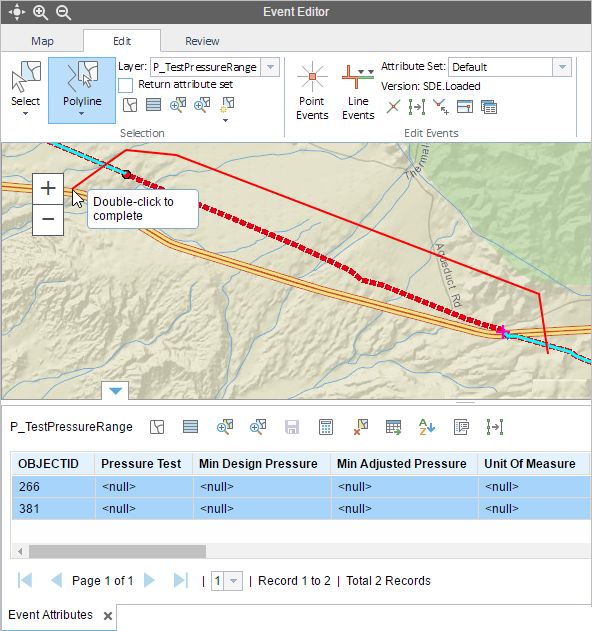 Selecting events by a polyline Selecting events by a polyline